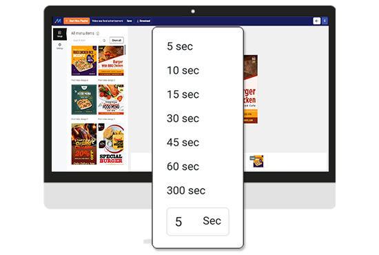 Show nice animation at your ad board | MenuRepo Set time and animation of your ad board| MenuRepo
