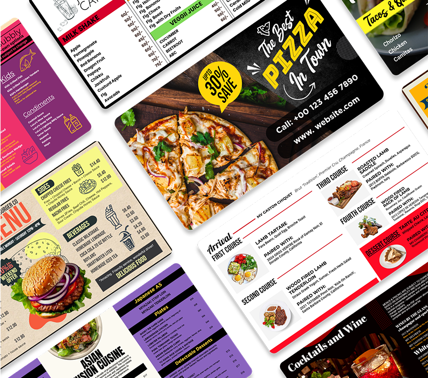 Pick your preferred readymade template or create new design | MenuRepo Choose design from MenuRepo design gallery