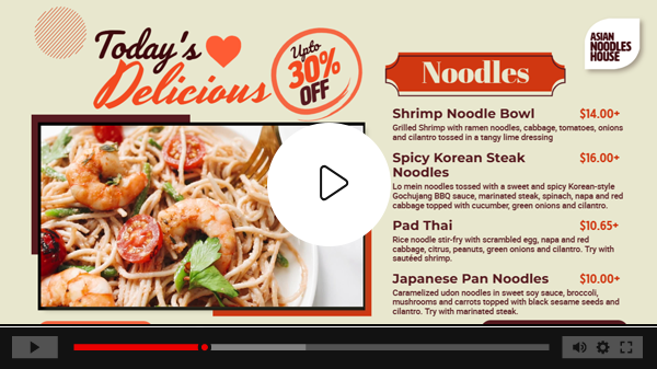 MenuRepo Video Menu template gallery