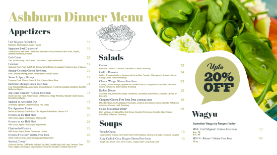 Best dinner split menu